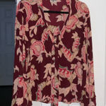 Show Me Your Mumu  Burgundy and Pink Floral Blouse Photo 0