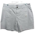 CAbi #6424 Women's Bright White Patch Pocket Denim Shorts Size 10 Photo 0