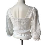 American Eagle NWT, Outfitters White Square Neck Cropped Eyelet Detail Top, XS Photo 3