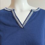 st. john's bay  Dark Blue Top with Light Embroidery Photo 4