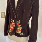 Vintage Y2K corduroy chocolate brown embroidered blazer Size M Photo 11