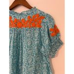 Ivy Jane Sister Mary M 100% Cotton Blue White Floral Embroidered Orange Blouse Size M Photo 7
