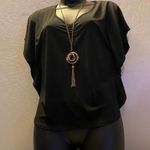 julie's closet 🆕 Julie’s Closet Black Blouse with Accent Necklace Photo 3