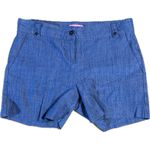 Isaac Mizrahi New York Women's Blue Tailored Shorts Size 8 Flat Front Cotton Photo 0