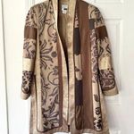 Jeanne Marc Collection Vintage Tan Brown Jacquard Floral Kimono Jacket XS 4/6 Photo 0