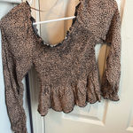 Urban Romantics  Blouse Long Sleeve Leopard Animal Print L Photo 0