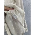 EXPRESS  Women's button Down Shirt Polka Dot Roll Tab Sleeve Size Small Sheer Photo 2
