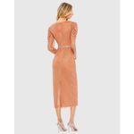 Mac Duggal Mac DuggalBeaded Wrap Over Puff Sleeve Dress 93674 Copper Sz 8 $598 Photo 1