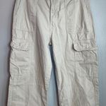 ZARA  Pants Womens Size 8 Beige Flat Front Straight Leg Cargo Pockets Y2K 90s Photo 1