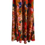 ASTR  Talitha Rust Floral Print Halter High Neck Tie Back Cocktail Midi Dress M Photo 8