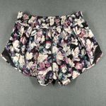 Lululemon Shorts Womens 4 Purple Black Floral Hotty Hot Short 2.5 Lined Mesh Photo 8