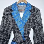 ZARA  NWT Black Bandana Print Wrap Tie Waist Blouse Top Size Small Photo 2