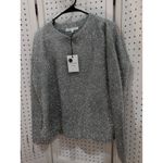 Endless Rose  Silver Sparkle Tinsel Knit Crew Neck Long Sleeve Sweater Top M Photo 1