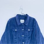 Per Se  Navy Corduroy Button Front Jacket With Breast Pockets‎ Plus Size 2X Photo 2