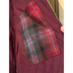 Pendleton  Burgandy Sherpa pull over pleaid wool accents L Photo 4