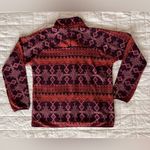 Burton Pink, Red & Purple Patterned Fleece Quarter Button Up Sweatshirt - L Photo 2