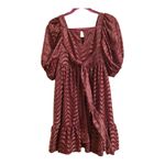Moon River  Anthropologie XS Burnt Orange Velvet Square Mini Dress Nwt Photo 1