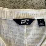 Lands' End  White V-Neck textured maxi dress or beach cover up with pockets size L Photo 3