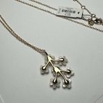 J.Crew Talbots White Flower Rhinestone Pendant Gold Tone Chain Necklace NWT $59 Photo 7