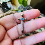 Cross 18k Gold Sterling Silver Necklace Photo 1