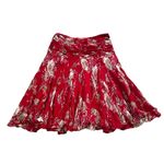 ICE Vintage 100% Silk Midi Skirt WhimsyGoth 90s Y2K Fairy Floral Red Size 12 Photo 7