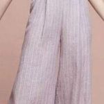 Anthropologie Elevenses Nantucket Linen Jumpsuit Lavender Lilac Sz 4 Photo 0