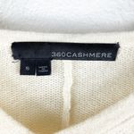 360 Cashmere  Women's Cream Black Cape Shawl Poncho Soft Cozy Cashmere Wool Small Photo 2