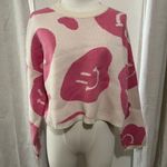Moon & Maddison moon & madison Pink and Cream Smiley long sleeve crew neck Sweater Photo 0