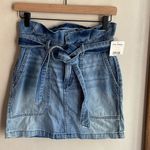 Free People Splendor in the Grass Paperbag High Waist Denim Skirt Indigo Photo 4
