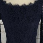 Diane Von Furstenberg  Zarita Mini Dress Lace Overlay 3/4 Sleeves Scalloped Hem Photo 2