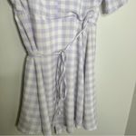 Charlie Holiday Lavender Gingham Mini Wrap Dress Photo 11
