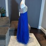 Women’s Blue Full Length Sparkly Tulle & Sequined Prom Party Dress Size XS Photo 2