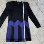 St. John Vintage by Marie Gray Black/Purple Knit Long Sleeve Dress Photo 4