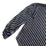 ZARA Basic Black Striped Long Sleeve Satin Blouse US S Photo 5