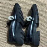 Charles and Keith Perline Beaded Platform Loafer in Black Size 37/US 7 Photo 3