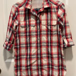 Eddie Bauer Women’s Travex Plaid Long Sleeve Shirt XS Red Outdoors Button Down Photo 0
