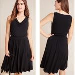 Anthropologie Maeve  Black Sleeveless Cowl‎ Neck Midi Flowy Dress - Medium Photo 1