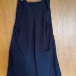 Halara  Overalls Waffle Adjustable Strap Button Pleated Casual Pockets Black L Photo 2