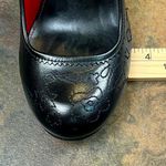 Women’s Black Leather Embroidered Pump Heels 7.5 Photo 11