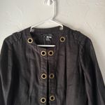 Etcetera  Women's Black Linen Blend Jacket Eyelet‎ Detail Size 2 Medium Lagen Photo 1