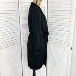 Elodie  Waterfall Linen Blend Cardigan Topper Jacket Black XS Open‎ Photo 3