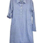 Roller Rabbit  Blue White Striped Long Sleeve Collared Tunic Shirt Dress Size XS Photo 0