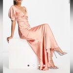 ASOS  Design Bias Cut Satin Maxi Tea in Peach Dress 12 Photo 3