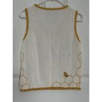 Y2K Michael Simon Knit crochet Bumblebee beaded Vest white gold yellow S/M Photo 11