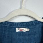 Faherty  Isha Dress Indigo Blue Denim Chambray Size Medium Casual Summer Photo 4