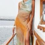 ZARA  TIE DYE PRINT SATIN MIDI DRESS Medium Photo 3