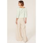 Vince Green Cotton Square Neckline Three-Quarter Sleeves Draped Top Size 12 Photo 1