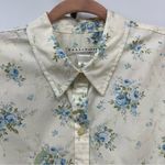 NWT Crazy Horse Liz Claiborne L Cream Blue Floral button down embroidered shirt Size L Photo 7