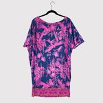 Lilly Pulitzer Women Dress Pink Lowe Mini Dolman Sleeve Floral Sheath Boho Large Photo 2
