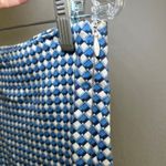 United Colors Of Benetton Geometric Print Pants Blue White Career Casual Preppy Photo 4